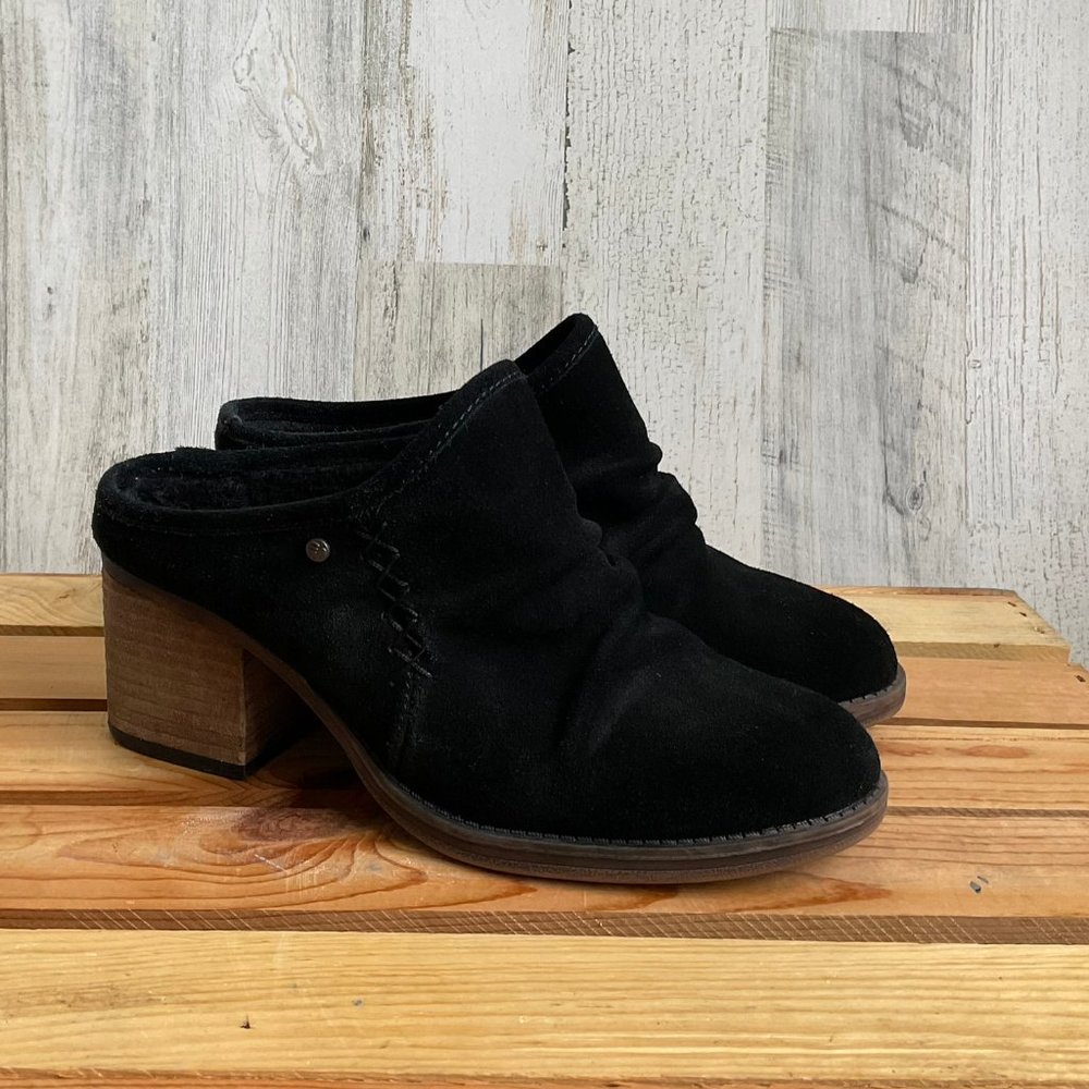 CLEARANCE! BearPaw Women's Size 7.5 Quartz Mule Heels Black Suede